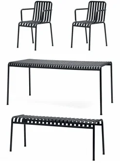 HAY 1 Palissade Bord, 2 Palissade Armchair og 1 Palissade Bench
