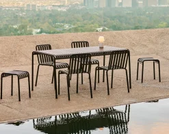 HAY 1 Palissade Bord, 2 Palissade Chair og 1 Palissade Bench Anthracite New