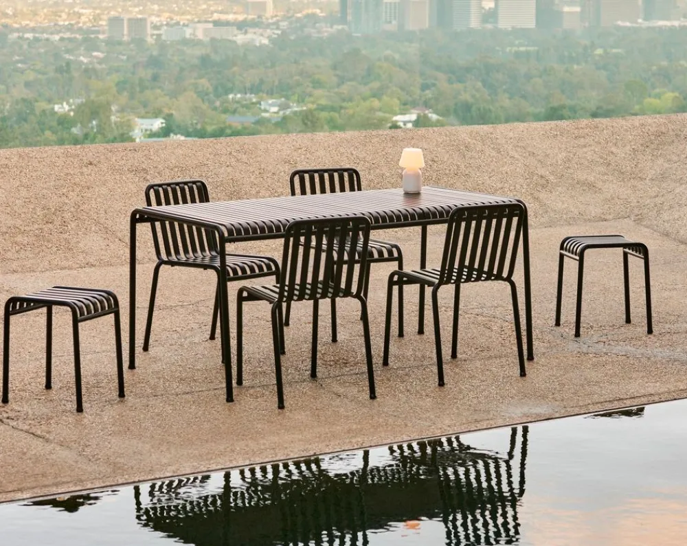 HAY 1 Palissade Bord, 2 Palissade Chair og 1 Palissade Bench Anthracite New