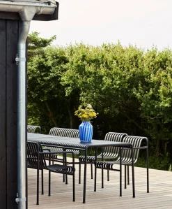 HAY 1 Palissade Bord og 4 Palissade Dining Armchair Anthracite Hot