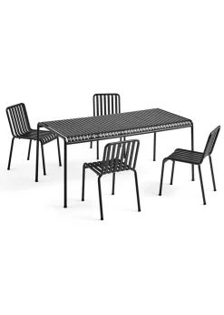 HAY 1 Palissade Bord og 4 Palissade Chair Anthracite Outlet