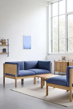 MOEBE 2 Seater Sofa with Sides + 1 Side Table - ​​The Modular Sofa Autumn 101 / Oak New