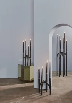 AYTM ANGUI candleholder Black/Gold - H34 Fashion