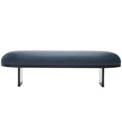 PLEASE WAIT to be SEATED ANZA 160 Bench / By Rui Pereira & Ryosuke Fukusada Navy Blue Savanne Leather / Black New