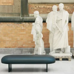 PLEASE WAIT to be SEATED ANZA 160 Bench / By Rui Pereira & Ryosuke Fukusada Navy Blue Savanne Leather / Black New