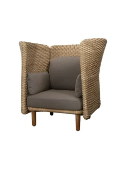 Cane-line Arch Lounge Chair w. High Arm/Backrest Natural/Taupe, Cane-line Flat Weave Best