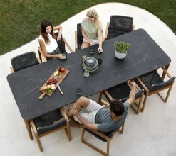 Cane-line Aspect Table Frame: Teak / Tabletop: Black Fossil Ceramic - B210 Sale