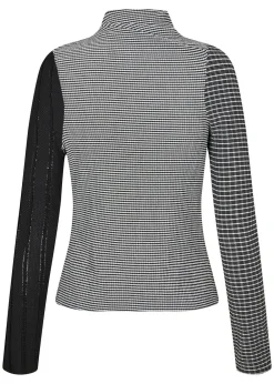 Stine Goya Asymmetric Long Sleeve Top Black / White New