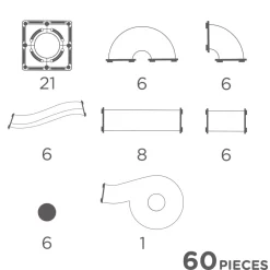 Cleverclixx Ball Run Compact Pack 60 pieces Intense Best