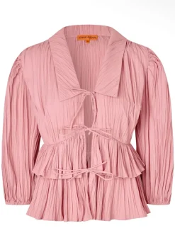 Stine Goya Balloon Sleeve Tie Top Pink Nectar Discount