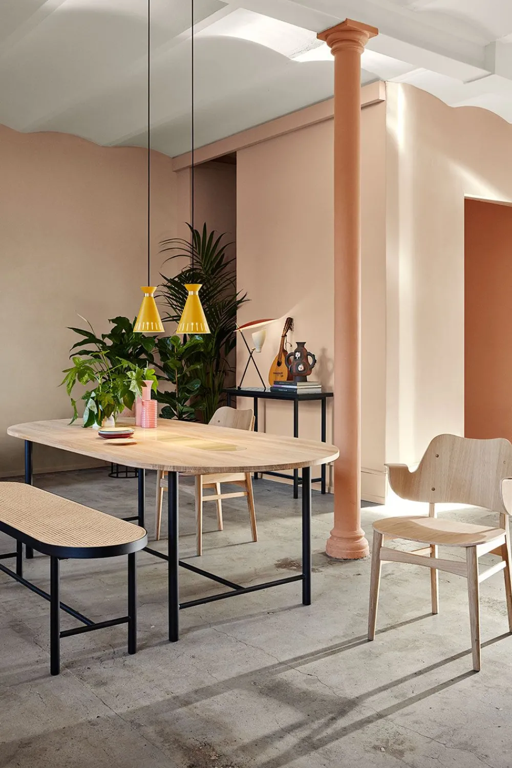 Warm Nordic Be My Guest / Dining Table Butter Yellow / White Oiled Oak Best