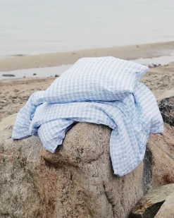 JUNA Bæk&Bølge Linens Light Blue/White - Single Best