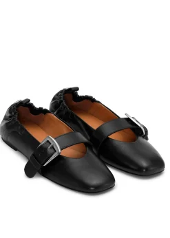 Ganni Butterfly Strap Ballerina Crinkle Oleatex