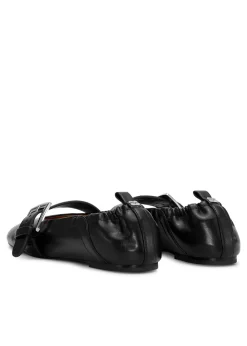 Ganni Butterfly Strap Ballerina Crinkle Oleatex