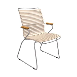 HOUE Click Dining Chair Tall Back Color: Beige / Frame: Grey / Armrest: Bamboo Clearance