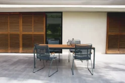 HOUE Click Dining Chair Tall Back Color: Beige / Frame: Grey / Armrest: Bamboo Clearance