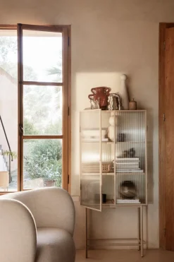 Ferm Living Haze Vitrine - Reeded Glass Cashmere Outlet