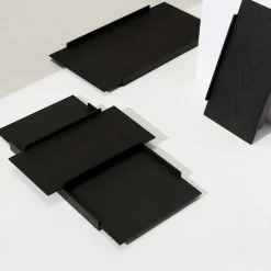 PLEASE WAIT to be SEATED Kanso Tray Set / By Laura Bilde Black Ash Outlet