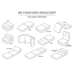 Kinder By KlipKlap Klip klap KK 3 Fold Sofa Single Soft