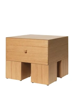 Ferm Living Kuben Bedside Table 1x1 Natural Oak Veneer Online