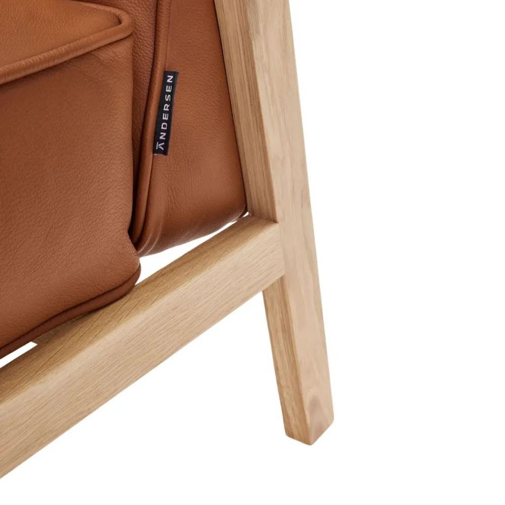 Andersen Furniture LC1 Loungechair Cognac Leather/Oak White matt lacquer Online