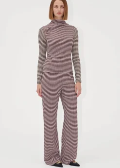 Stine Goya Long Sleeve Pleated Shoulder Top Pink/Black Discount