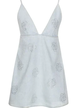 ROTATE by Birger Christensen Lorina Denim Stud Mini Dress