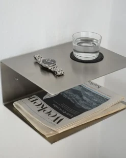 Acier Studio Lund Bedside Table Stainless Steel Clearance