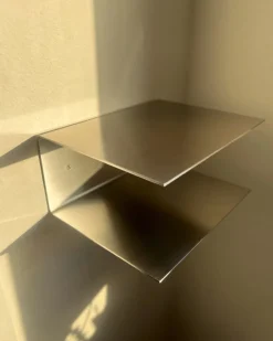 Acier Studio Lund Bedside Table Stainless Steel Clearance