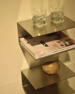 Acier Studio Lund Bedside Table Stainless Steel Clearance