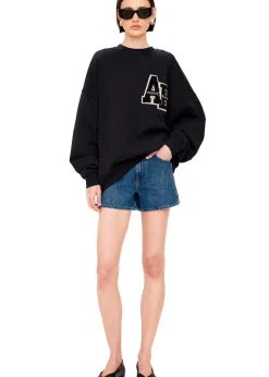 Anine Bing Miles Sweatshirt Letterman Black Hot