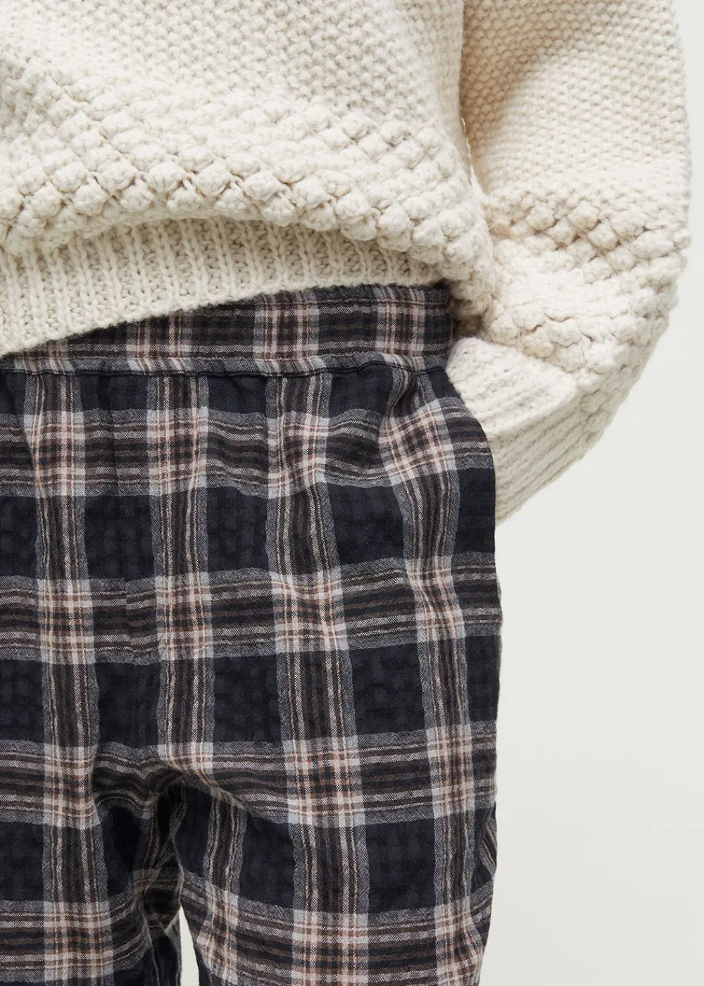 Aiayu My Pant Checked Wool Mix Black Online