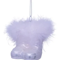 Vondels Ornament Glass Fashion Ski Boots w. Fur White New