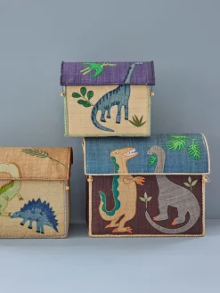 Kinder Rice Raffia Toy Baskets - Set Of 3