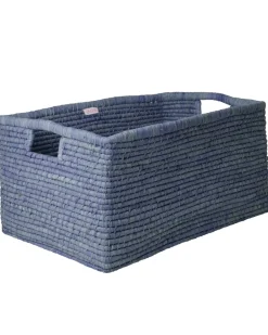 Kinder Rice Rectangular Raffia Basket - Extra Large And Long