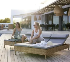 Cane-line Rest Sunbed, Double Natural, Cane-line Flat Weave Hot