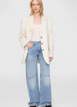 Anine Bing Sara Blazer Cream & Black Stripe Hot