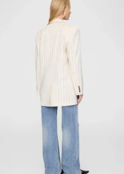 Anine Bing Sara Blazer Cream & Black Stripe Hot