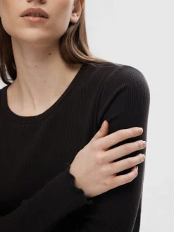 Selected Femme SLFAnna Plain LS Crew Neck Tee