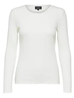 Selected Femme SLFAnna Plain LS Crew Neck Tee