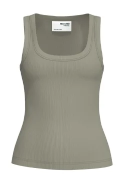 Selected Femme SLFAnna U-neck Tank Top NOOS Vetiver Clearance