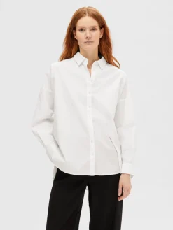 Selected Femme SLFDina-Sanni LS Shirt NOOS Bright White Discount