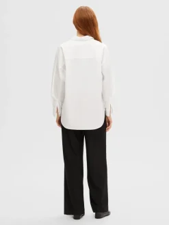 Selected Femme SLFDina-Sanni LS Shirt NOOS Bright White Discount