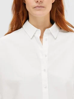 Selected Femme SLFDina-Sanni LS Shirt NOOS Bright White Discount