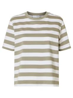Selected Femme SLFEssential SS Striped Boxy Tee NOOS