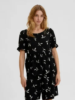 Selected Femme SLFIlva SS Top Black Fashion