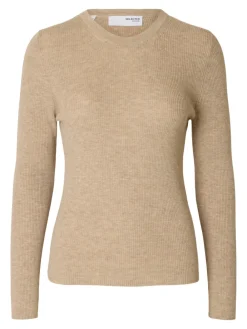 Selected Femme SLFIngrid LS Knit Lano O-Neck NOOS