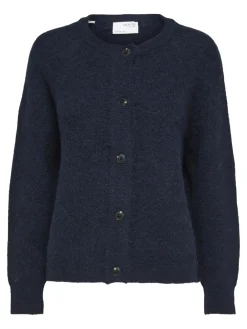 Selected Femme SLFLulu Knit Short Cardigan NOOS Dark Sapphire Online