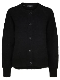 Selected Femme SLFLulu Knit Short Cardigan NOOS Black Online