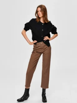 Selected Femme SLFLulu Knit Short Cardigan NOOS Black Online